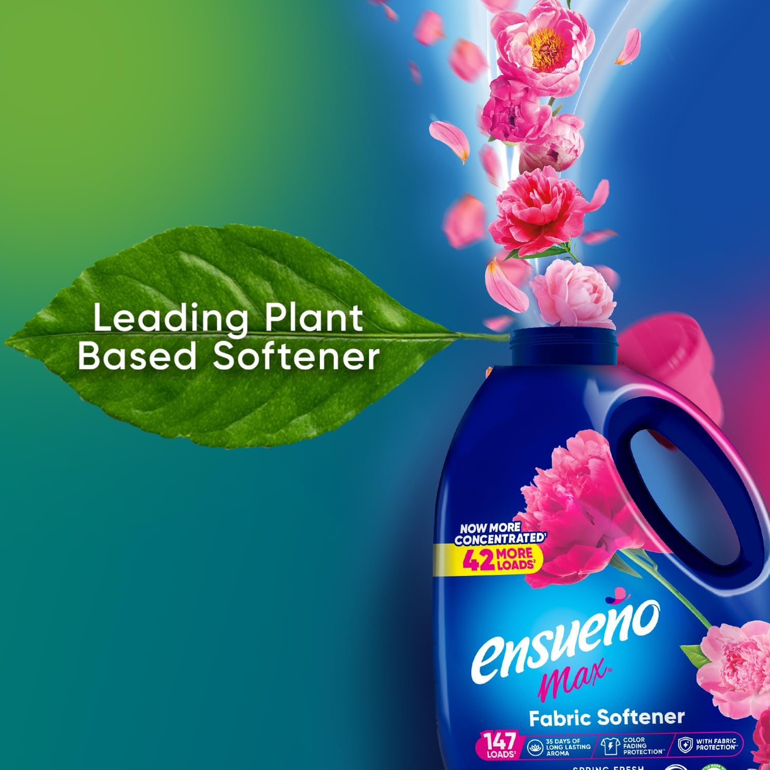 Max Liquid Fabric Softener - Spring Fresh Scent - 125 Fl Oz - Color-Safe Fabric Softener Liquid - Softens 147 Loads - Reduces Wrinkles & Static